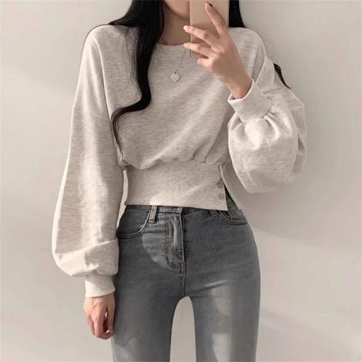 주디앤 여성 잘록허리 크롭 긴팔 티셔츠 주디앤 여성 잘록허리 크롭 긴팔 티셔츠