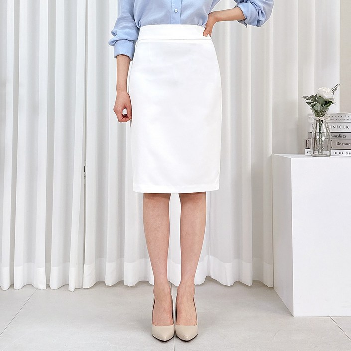 시그니처 H라인 스커트 5부롱 2버전 빅사이즈 정장치마 봄 여름 가을