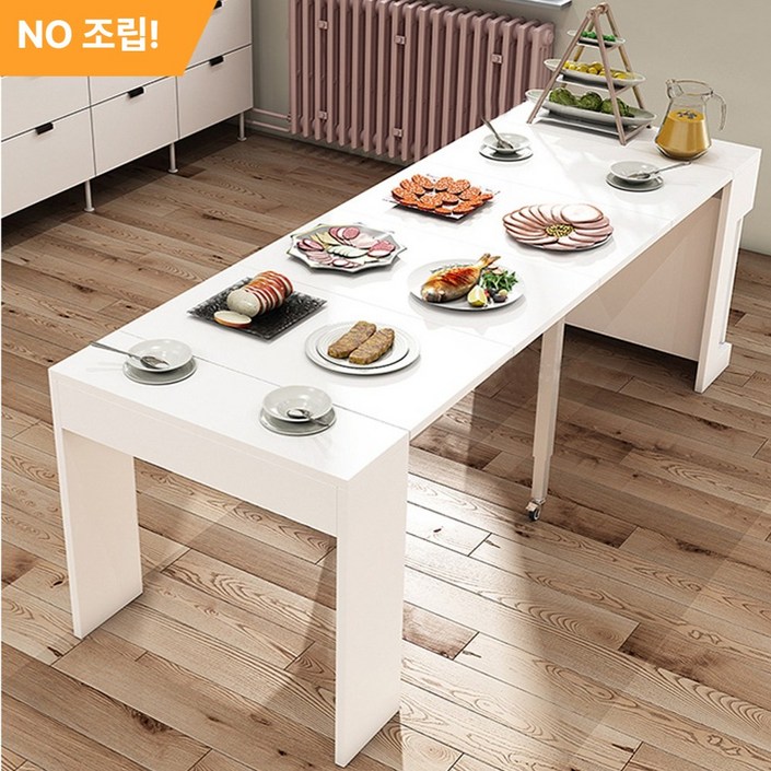 루노바 튼튼한 확장형식탁 4인용 6인용 8인용 10인용 테이블 접이식 탁자 카페 거실 대형