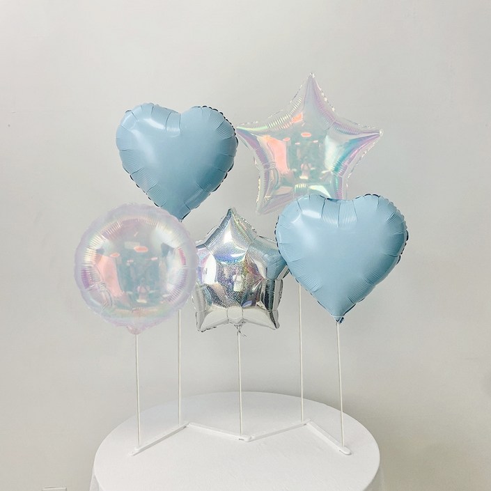 CEUQIESO 하트, 별, 둥근 풍선 +풍선꽂이 풍선 스탠드 풍선 세트, 2개