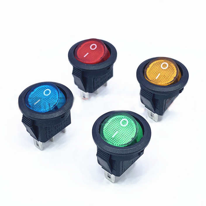 LED 원형 스위치 , DC12V AC220V 4색 선택 시소 똑딱이 스위치 LED 원형 스위치 , DC12V AC220V 4색 선택 시소 똑딱이 스위치
