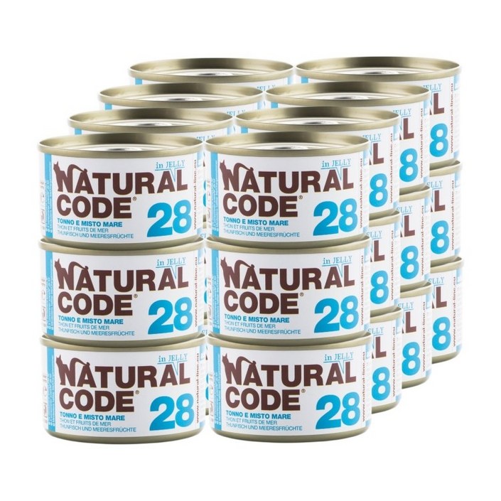 내추럴코드 이탈리아 고양이 캔 습식사료 참치와, 24개, 85g, 28 참치와 해산물믹스