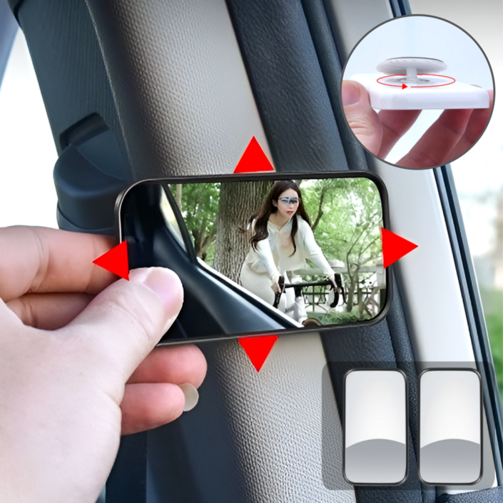 오너백 차량 실내 편리한 뒷자석 와이드 보조거울, 2개, 블랙 컨텐츠 참조