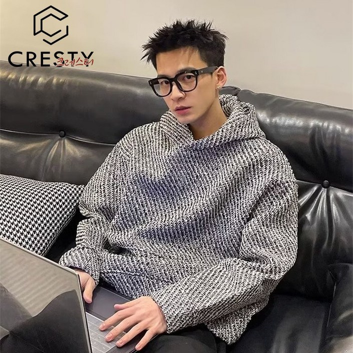 크레스티 남성 캐쥬얼 소프트 긴팔 맨투맨 가을 겨울 빈티지 패션 포켓 후드티