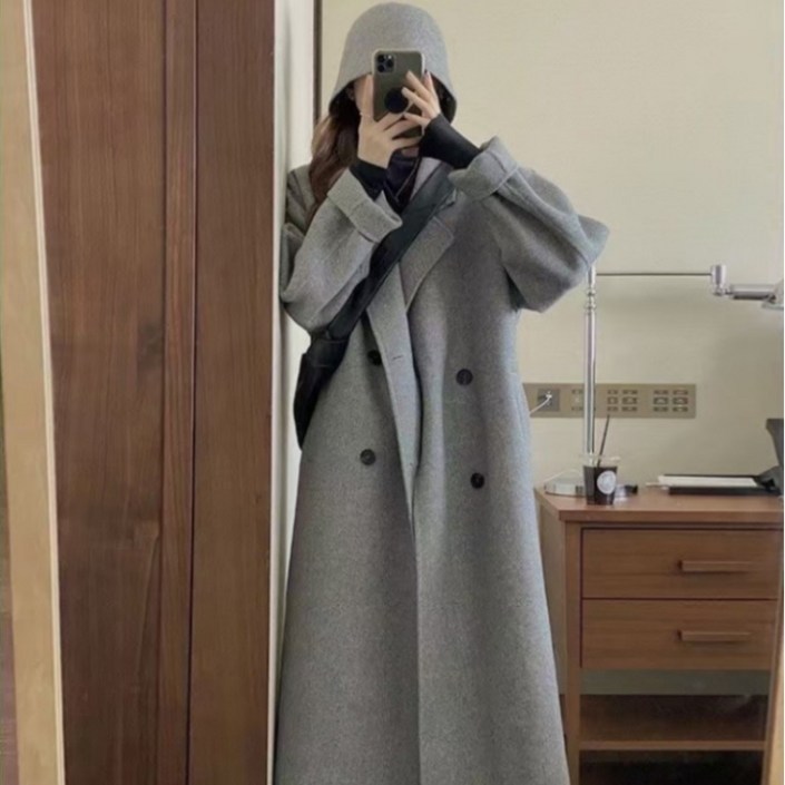 루스리더 여성 고품질 하프 무릎 덮개 모직 코트 M536