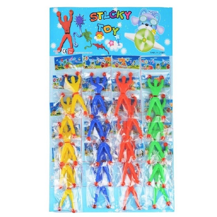 20개 1세트스파이더맨놀이 1탄  옐로우5p블루5p레드5p그린5p 스파이더찐득이 20ea 한판 벽타기 끈끈이스파이더맨