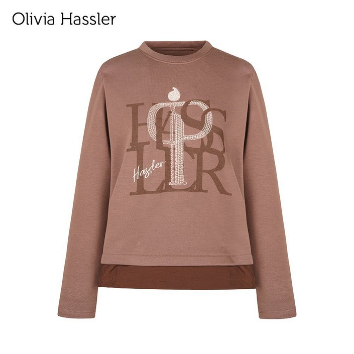 올리비아하슬러 직영라운드넥 레이어 긴팔티셔츠OHBWTS702