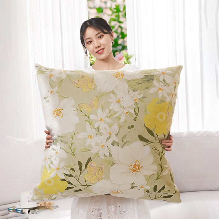 초대형 70*70cm 럭셔리 쿠션 (솜포함) 거실 침대 소파 인테리어 베개