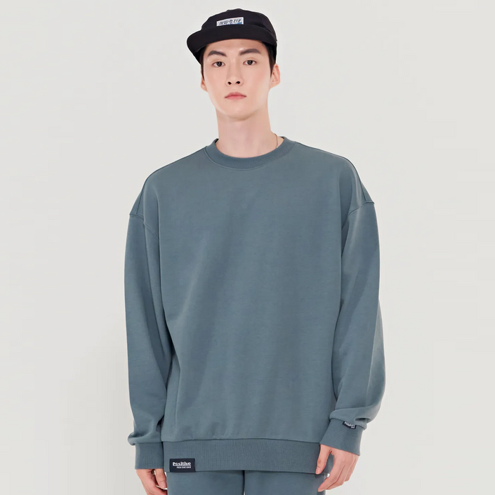 체이스컬트 공용 포인트 라벨 데일리 맨투맨 티셔츠 BFZU5102C0C 그린