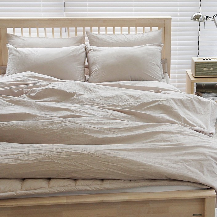 이브수 호텔 고밀도 순면60수 이불커버 SS D Q K, 베이지