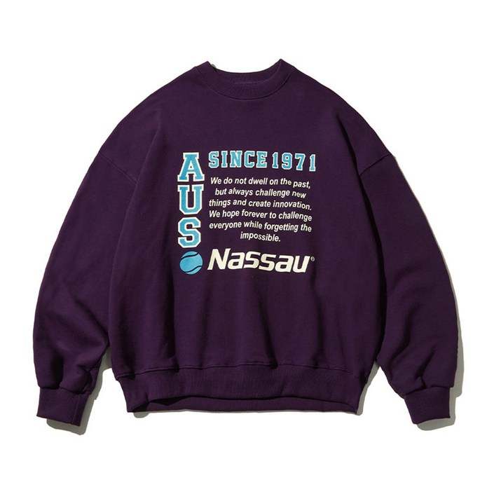 슬로건 스웨트 셔츠 맨투맨 퍼플