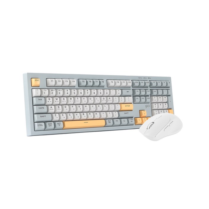 지클릭커 오피스프로 WMK50 사일런스 M 무소음 무선 블루투스 108 키보드 마우스 세트, 일반형, 네이비블루, WMK50