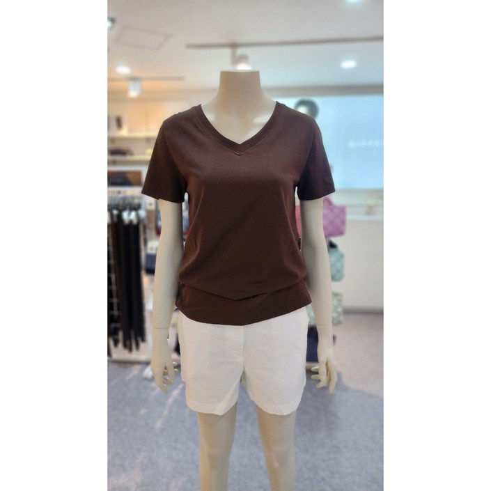 지오다노2025 NEW 여자 브이넥 반팔 티셔츠325519 8칼라