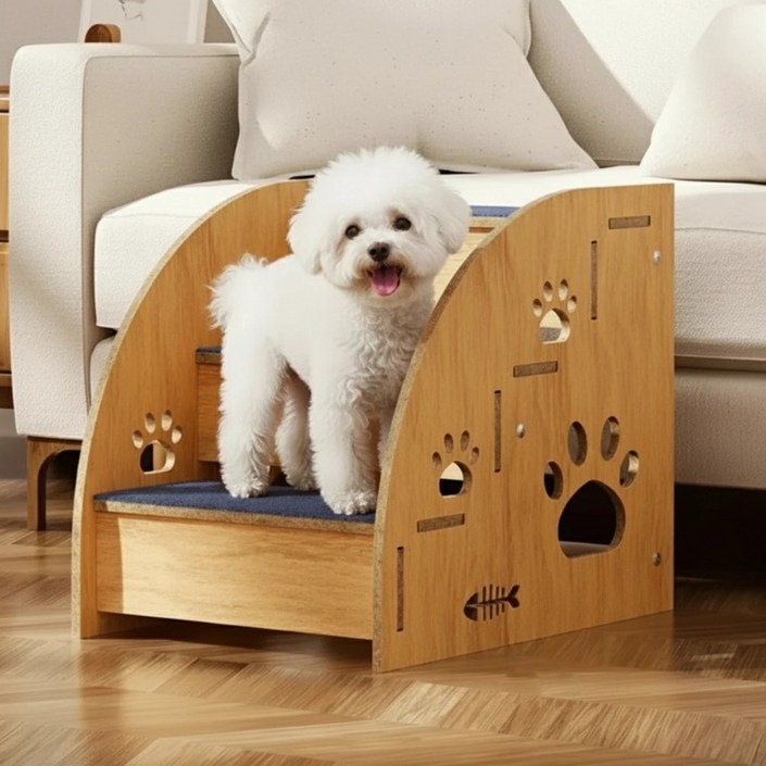 Tinduo 강아지계단 논슬립 슬개골보호 미끄럼방지,2단,3단,4단, 1개