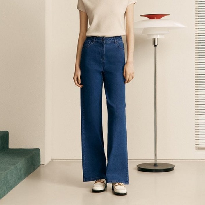 더엣지 THEATG 정상가 79,900원 와이드 스판 데님 팬츠 인디고 WYDP6G01 917257