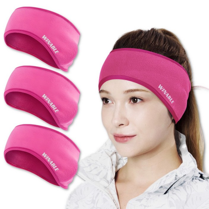 3set 윈어블 밴드형 귀마개 스포츠 밴딩형 귀마개 러닝 라이딩 야외작업, 밴딩형 귀마개 핑크, 3개