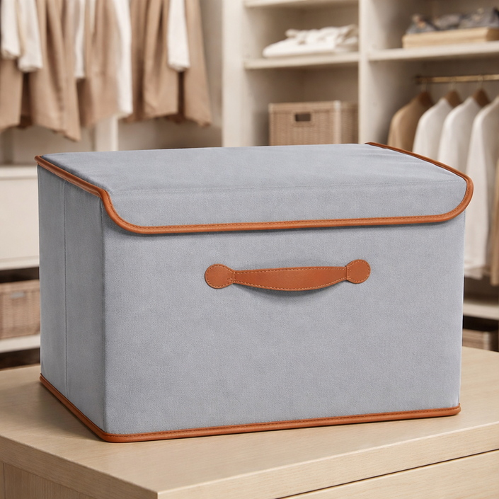 하스몰 대용량 손잡이 접이식 옷 정리함 커버형 정리 다용도 수납박스