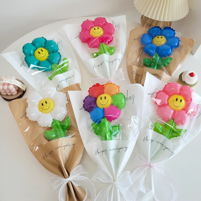 이벤트홀릭 데이지 꽃다발 풍선 6송이 생일 졸업 입학 학예회
