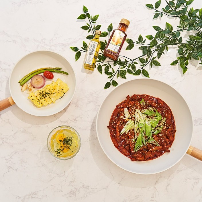 네오플램 메이즈 IH 세라믹 코팅 팬 2종 세트, 1세트, 20팬28궁중팬, 크림옐로우