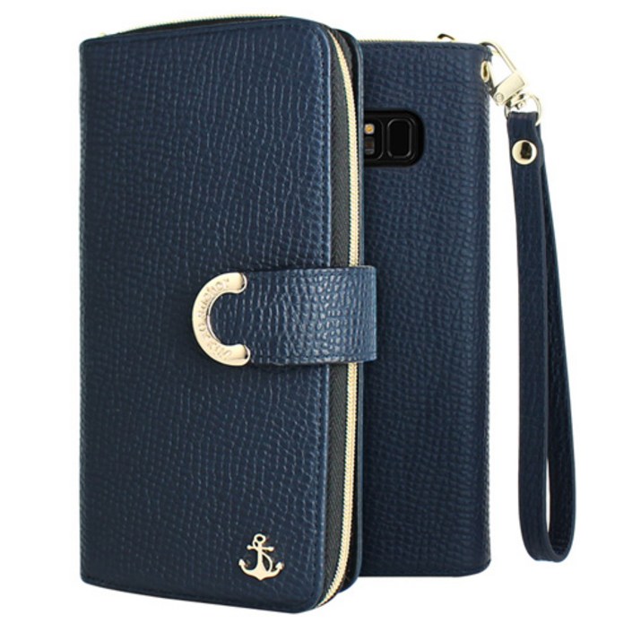 갤럭시 버디3 A156 앵커 지퍼 지갑형 다이어리 휴대폰 케이스 스트랩 포함