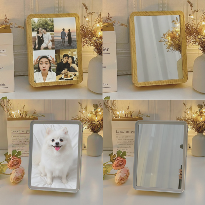 매직 미러 액자 거울 LED 선물용 무드등 포토 주문제작 LED 특별한 사진