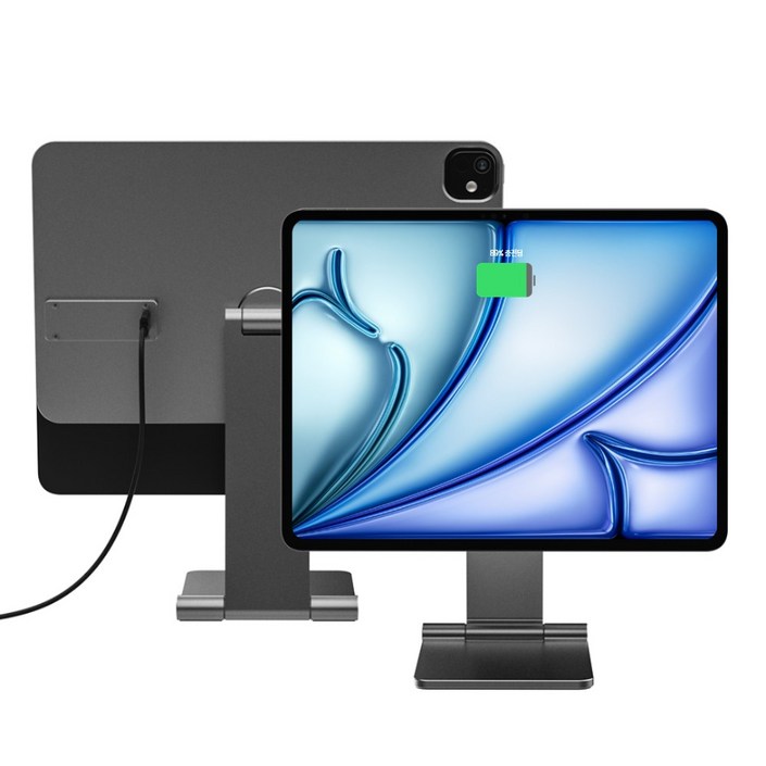 니케 맥스냅에어프로 아이패드 마그네틱 무선 충전 거치대, 1개, 스페이스그레이