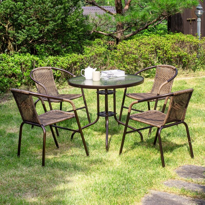 유로 아이 800 39번 4인 야외 테이블 세트, 테이블1ea의자4ea