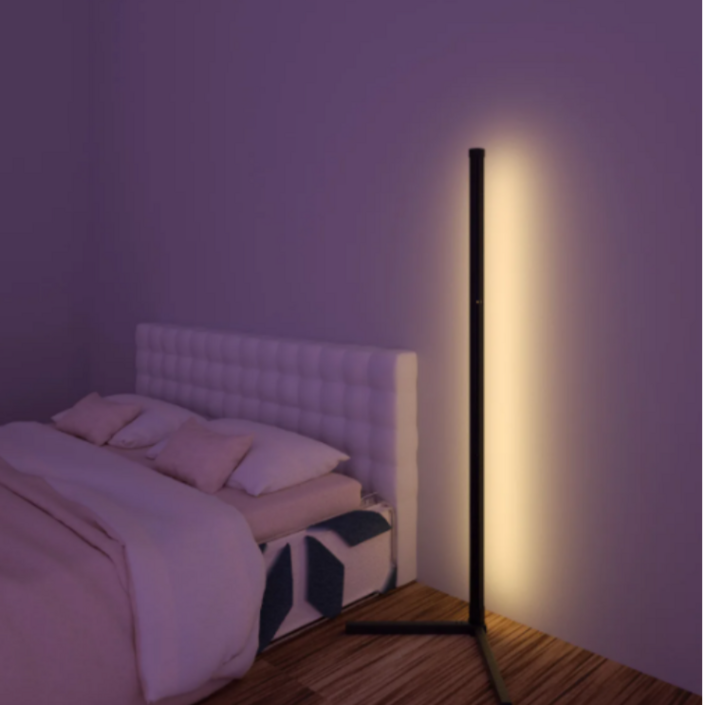 LED 직선형 장스탠드 거실 플로어 게임방 침실 인테리어 리모컨 RGB 무드등