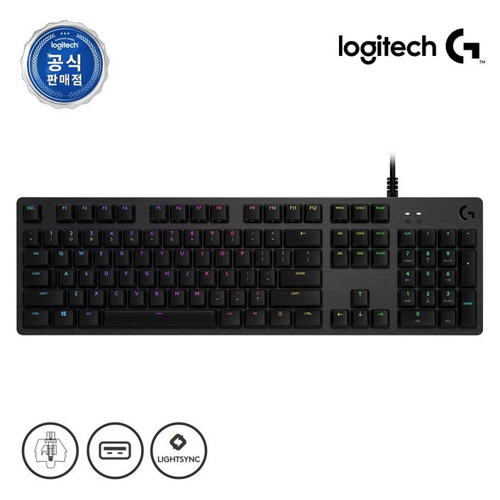 로지텍 기계식 게이밍 유선 일반형 키보드 YU0034, 블랙, G512 GX, 청축 로지텍 기계식 게이밍 유선 일반형 키보드 YU0034, 블랙, G512 GX, 청축