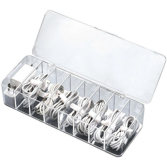 일이공팔 다용도 아크릴 이어폰 USB 케이블 정리함 뚜껑 O