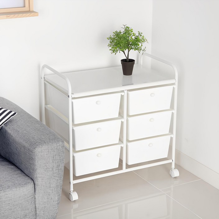 라이크하우스 3단 스노우 플라스틱 이동식 서랍 트롤리
