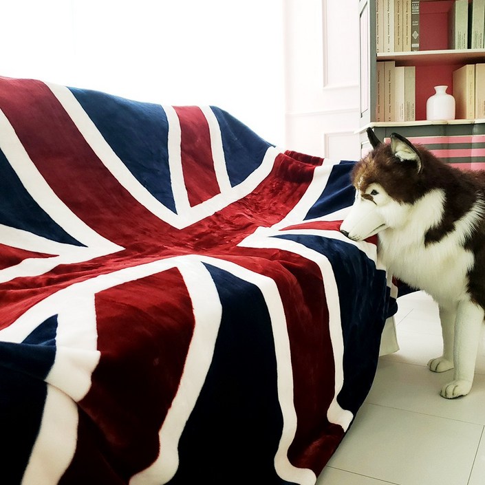 이불팩토리 밍크 극세사 캠핑 실내외 유니언잭 대형 담요 이불 슈퍼싱글 이불사이즈 1500mm x 2000mm