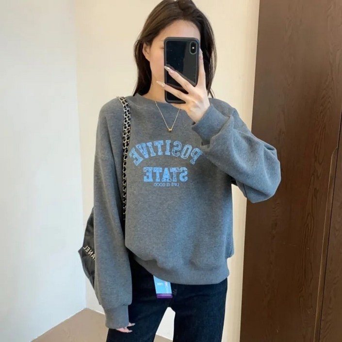 COSYEVNO  여성 캐주얼 맨투맨 티셔츠 봄 가을 긴팔 프린트 스웨트셔츠 LFHnswy3