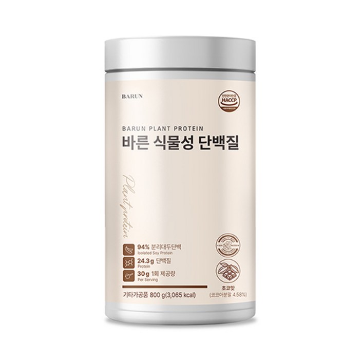 바른 식물성 단백질 보충제 프로틴 쉐이크, 800g, 1개 바른 식물성 단백질 보충제 프로틴 쉐이크, 800g, 1개