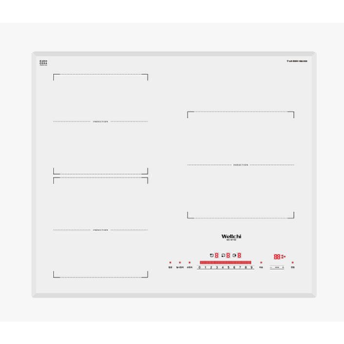 3구 전기레인지 빌트인 스텐드 인덕션 화이트 흰색