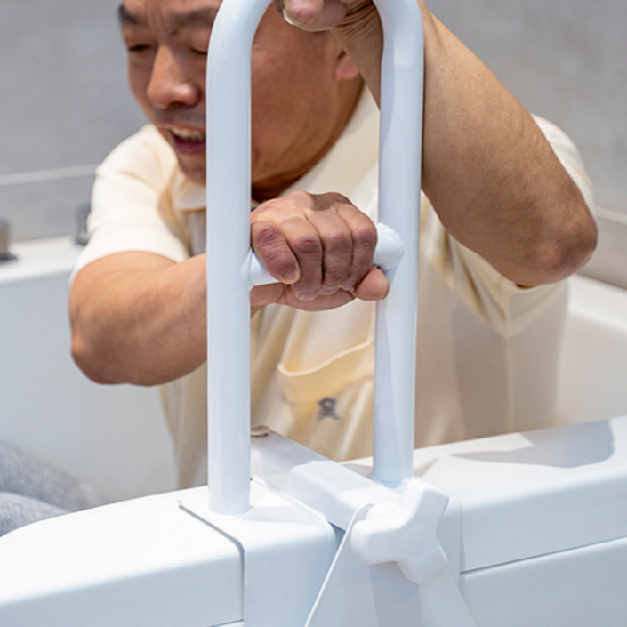 [함이]튼튼함이 욕실 안전바 욕조 손잡이 보조 화장실 낙상방지 임산부 칸막이, 화이트