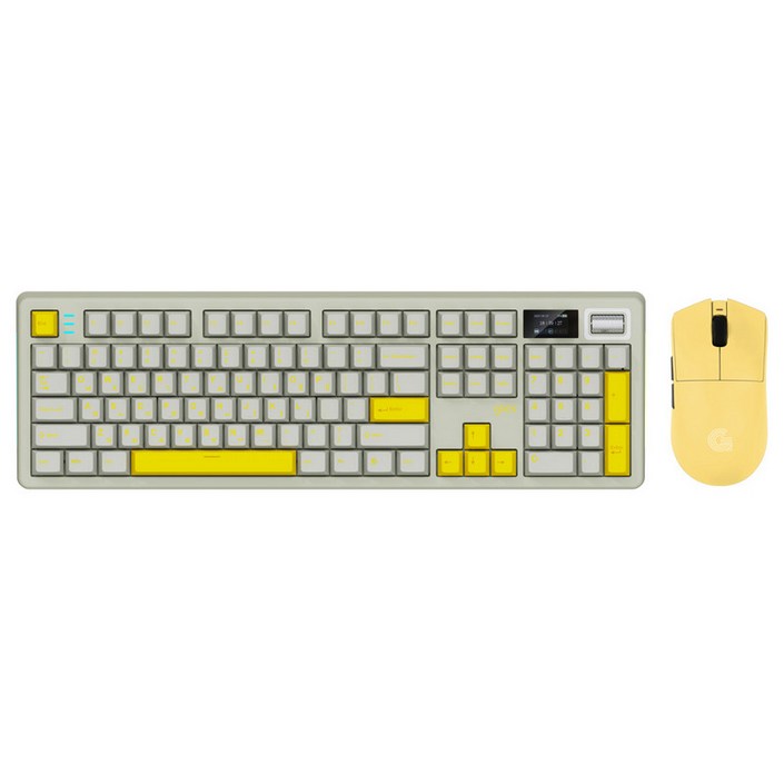 지클릭커 WMK790 8K 무선 블루투스 기계식 키보드 마우스 세트 크레용옐로우 도각도각45g, 일반형, 크레용옐로우 도각도각45g, WMK790