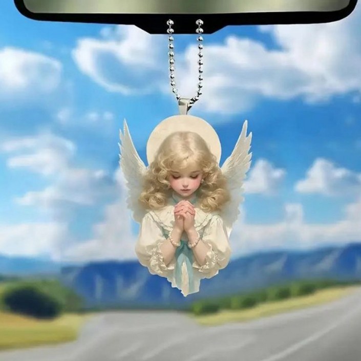 기도하는아기천사 자동차 악세사리 꾸미기 차량 실내용품 인형 룸미러걸이