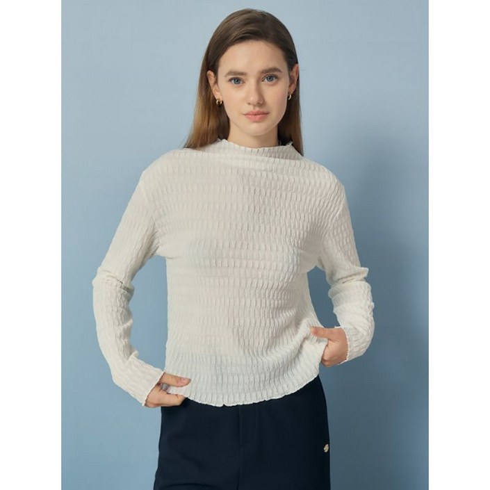 JJ지고트 볼륨 텍스쳐 모크넥 티셔츠 GRAP0TS301 338919