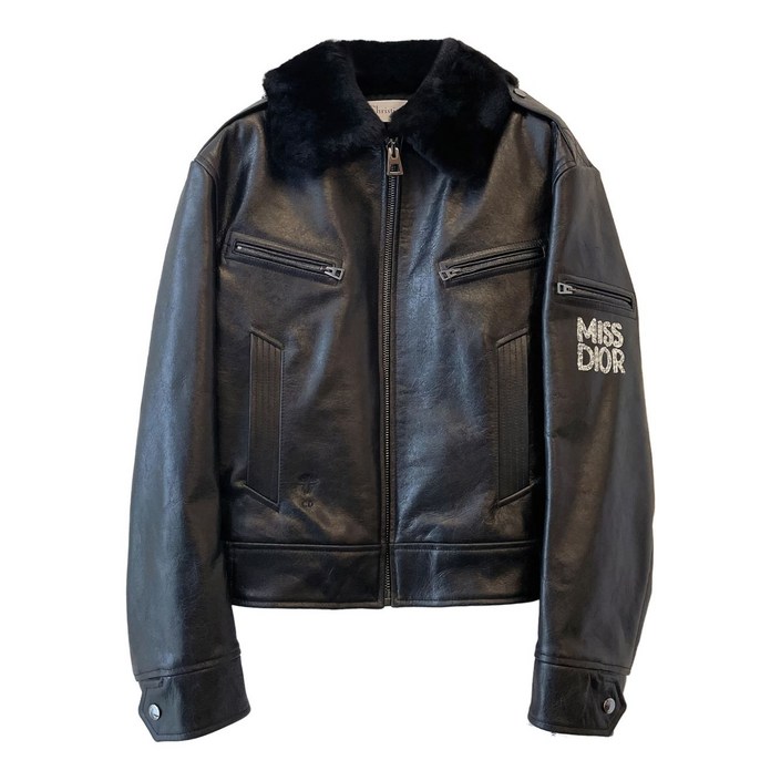 디올 미스 디올 시어링 칼라 레더 재킷