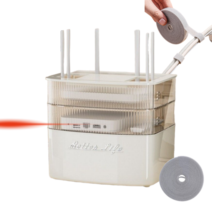 에브리봄 발열아웃 tv 인터넷 셋톱박스 공유기 정리함 특대형, 1개