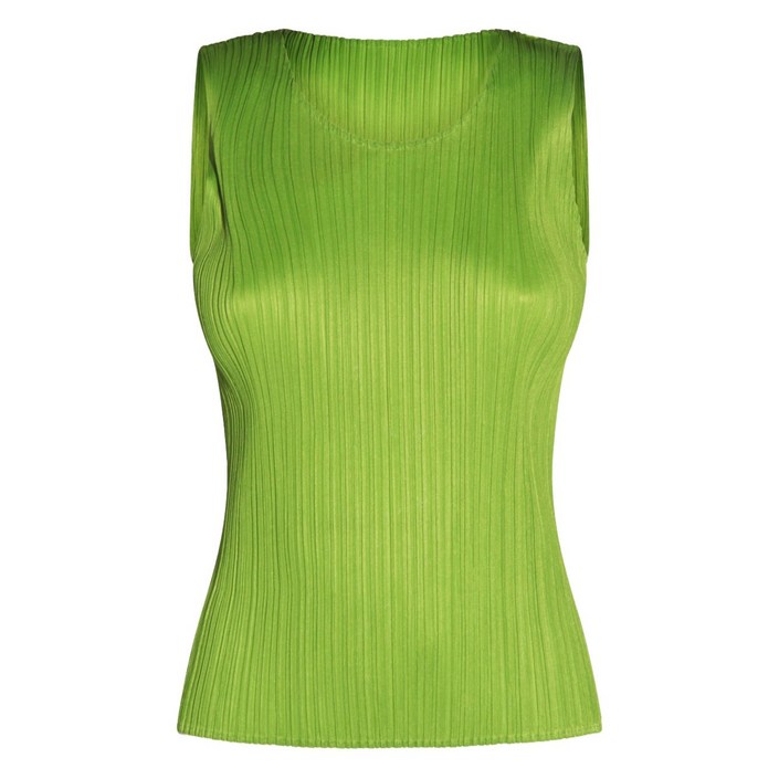 플리츠플리즈이세이미야케 플리츠 민소매 탑