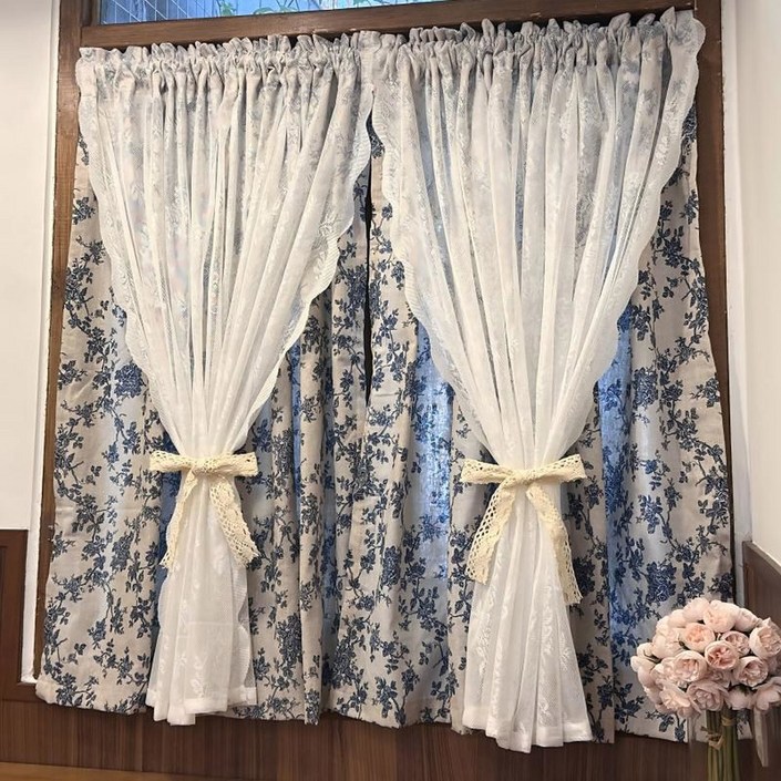 이중커튼 암막 레이스 거실 침실용 대형 32평 고급스러운 패널 2중 침실 창문커텐 파티션