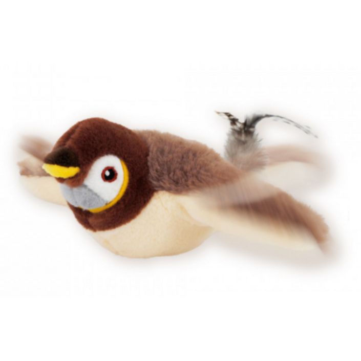 고양이 새 장난감 움직이는 캣닢 인형 소리나는 플라잉버드, 1세트, 짹짹 참새, 버드시리즈