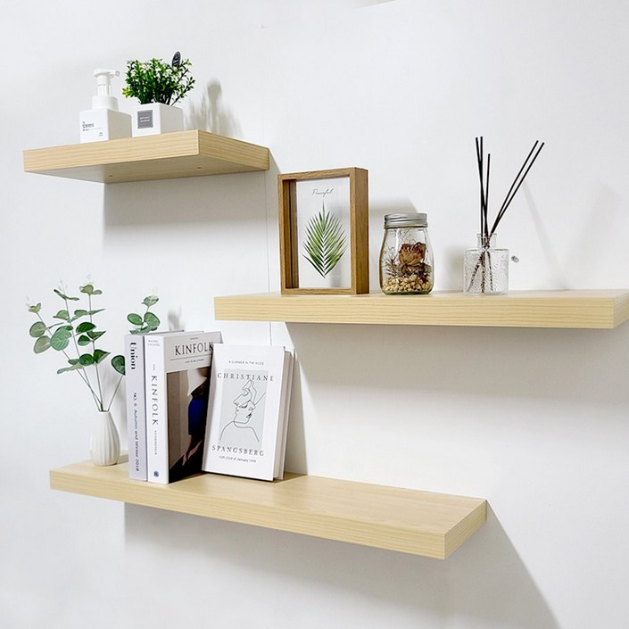 미니멀로직 무지주 벽선반 벽걸이 무지주선반, 메이플, 1단