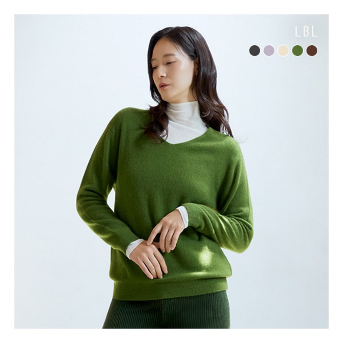 [LBL] (25FW) 시그니처 퓨어캐시미어100 V넥 니트
