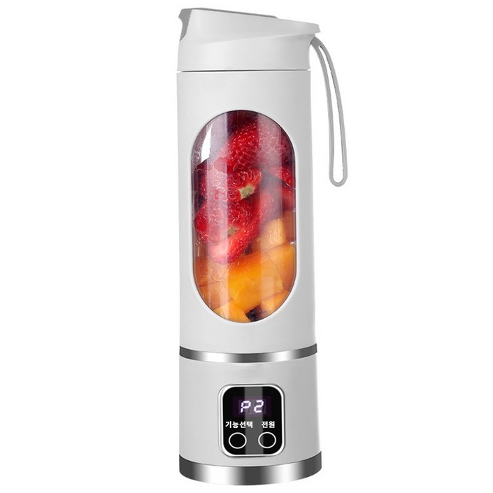 ELSECHO 휴대용 텀블러 믹서기 미니 무선 믹서기 12 칼날 450ml 1500mAh 3단 조절 가능 배터리 디스플레이