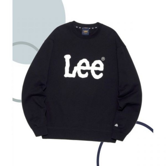 LEE 맨투맨 리 정품 맨투맨 티셔츠 빅 트위치 로고 블랙