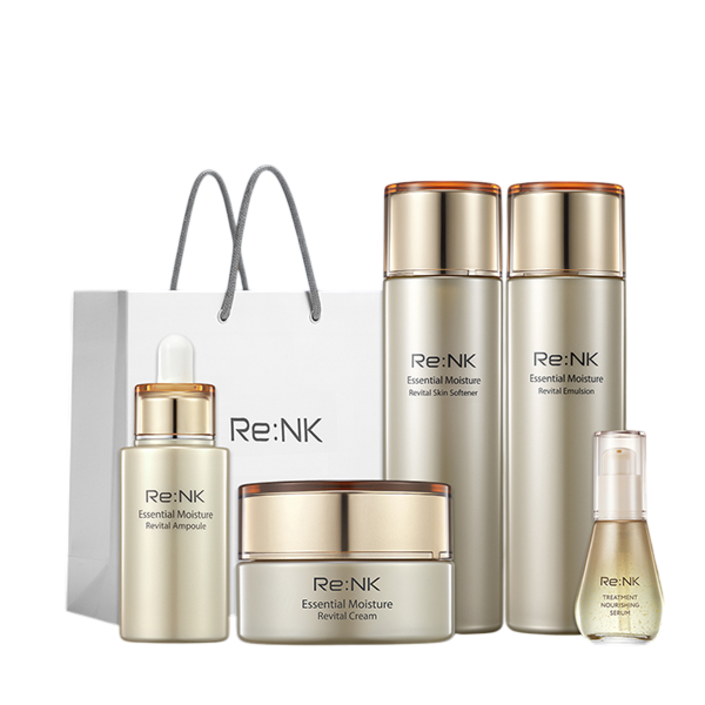 리엔케이 에센셜 모이스춰 리바이탈 4종세트 (너리싱세럼+쇼핑백 증정)