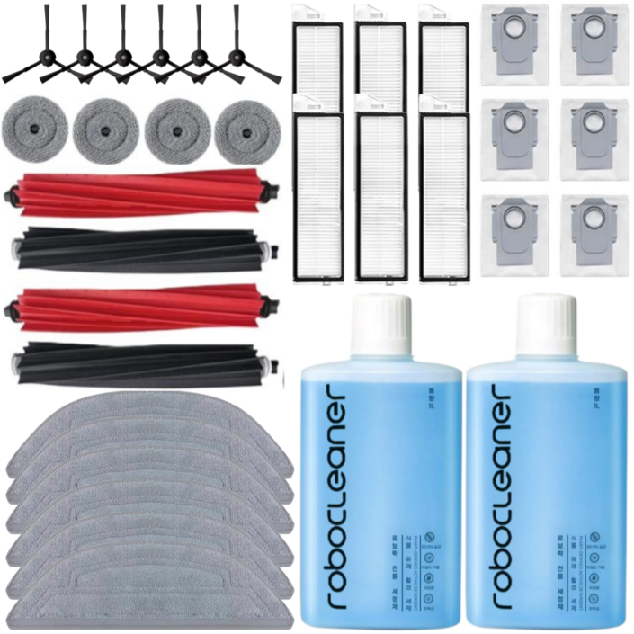 로보락 S8 Maxv Ultra 소모품 세제 물걸레 먼지봉투 필터 브러쉬 호환, 1개, 6개월 세트